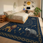 Celestial Constellation Elemental Medallion Rug - bedroom