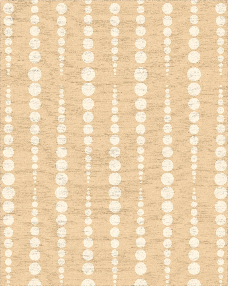 Beige Polka Dot Vertical Linear Rug - Cutout View