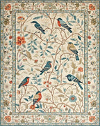 Birds In Blossom Garden Rug - Cutout View