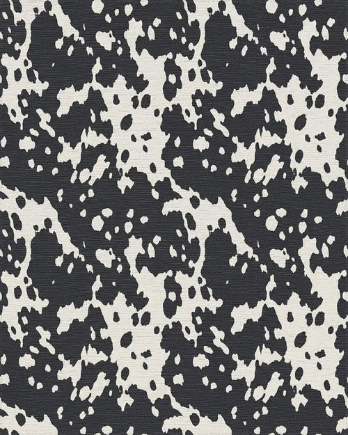 Black and Cream Spotted Texture Rug - Cutout View