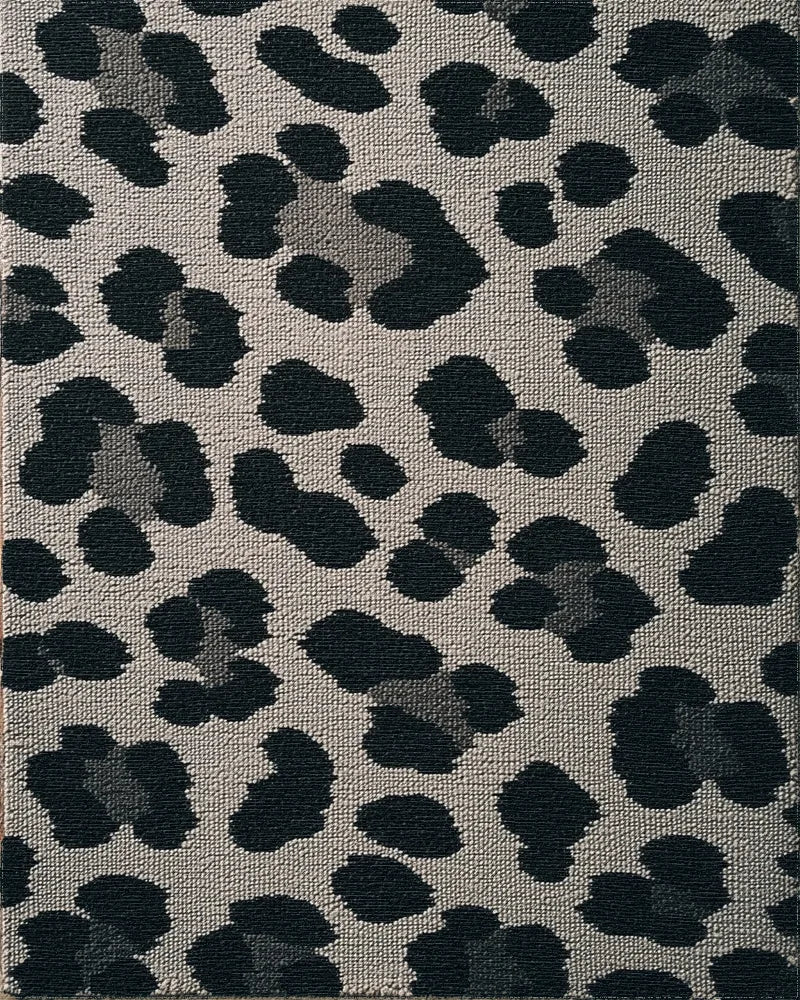 Black And Gray Leopard Spots Rug - Cutout View
