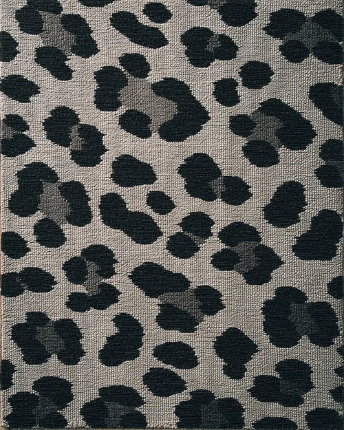 Black And Gray Leopard Spots Rug - Cutout View