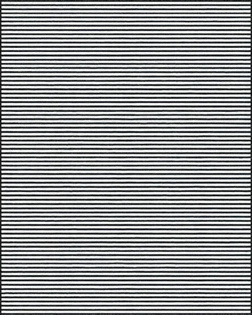 Black and White Horizontal Stripe Rug - Cutout View