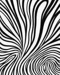 Black and White Swirling Lines Rug - Cutout View
