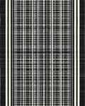 Black and White Vertical Stripe Plaid Rug - Cutout View