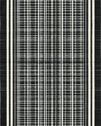 Black and White Vertical Stripe Plaid Rug - Cutout View