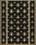 Black Gold Art Deco Sunburst Rug - Cutout View