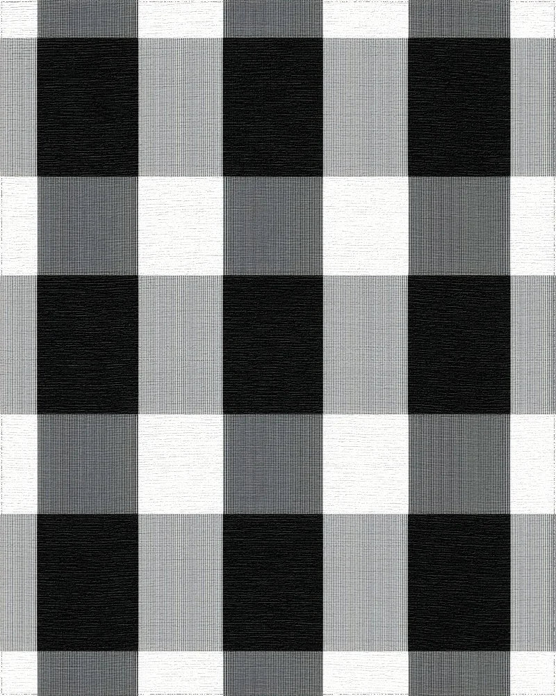 Black Gray Checkered Rug - Cutout View