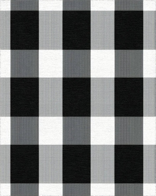 Black Gray Checkered Rug - Cutout View