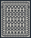 Black Ivory Intricate Geometric Pattern Rug - Cutout View