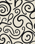Black Ivory Swirl Accent Rug - Cutout View