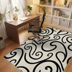 Black Ivory Swirl Accent Rug - Office View