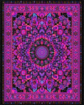 Black Pink Psychedelic Mandala Rug - Cutout View