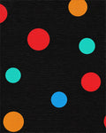 Black Polka Dot Rainbow Scatter Rug - Cutout View
