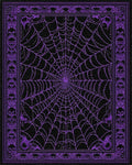 Black Purple Spider Web Gothic Rug - Cutout View