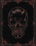 Black Red Ornate Skull Gothic Rug - Cutout View