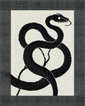 Black Serpent Yin Yang Rug - Cutout View