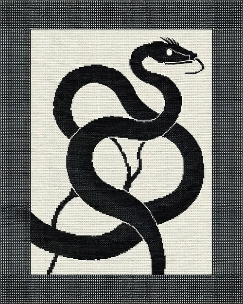 Black Serpent Yin Yang Rug - Cutout View