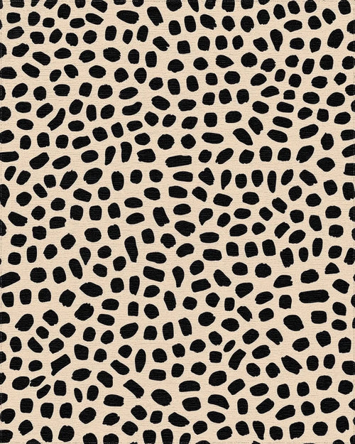 Black Spots On Beige Background Rug - Cutout View