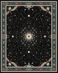 Black Starry Cosmic Sunburst Rug - Cutout View