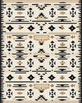 Black Tan Geometric Arrow Stripe Rug - Cutout View