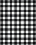 Black White Checkered Grid Texture Rug - Cutout View