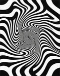 Black White Hypnotic Swirl Rug - Cutout View