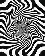 Black White Hypnotic Swirl Rug - Cutout View
