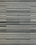 Black White Offset Stripes Rug - Cutout View