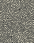 Black White Organic Maze Rug - Cutout View