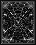 Black White Spider Web Gothic Rug - Cutout View