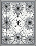 Black White Spider Web Gothic Rug - Cutout View
