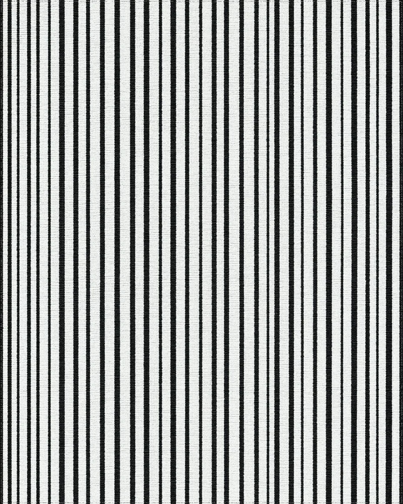 Black White Vertical Stripe Rug - Cutout View