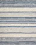Blue and Cream Striped Horizon Rug - Cutout View