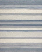 Blue and Cream Striped Horizon Rug - Cutout View