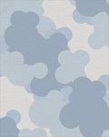 Blue Cloudscape Overlap Soft Shapes Rug - Cutout View