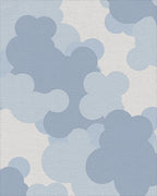Blue Cloudscape Overlap Soft Shapes Rug - Cutout View