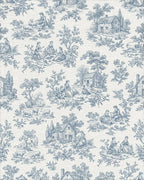 Blue Countryside Scenic Pastoral Life Rug - Cutout View