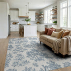 Blue Countryside Scenic Pastoral Life Rug Living Room View
