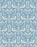 Blue Dove Floral Folk Art Rug - Cutout View