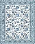 Blue Floral Medallion Border Rug - Cutout View