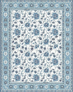 Blue Floral Medallion Border Rug - Cutout View