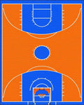 Blue Orange Basketball Court Rug - Cutout View