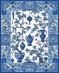 Blue Porcelain Vase Floral Branches Rug - Cutout View