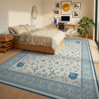 Blue Shell Starfish Coastal All Over Rug - Bedroom View