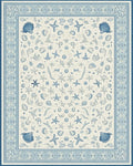Blue Shell Starfish Coastal All Over Rug - Cutout View