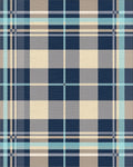 Blue Tan Gray Plaid Square Rug - Cutout View