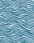Blue Wavy Stripe Abstract Design Rug - Cutout View
