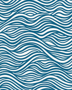 Blue Wavy Stripe Abstract Design Rug - Cutout View