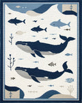 Blue Whale Aquatic Scene Tapestry Rug - Cutout View